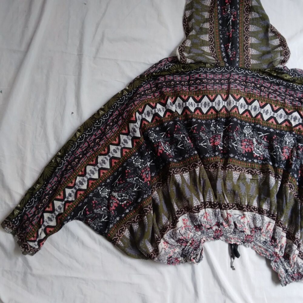 Free People Hold On Tight Gauze Pullover Hoodie Top Dolman Sleeve Women's XS - Picture 12 of 15